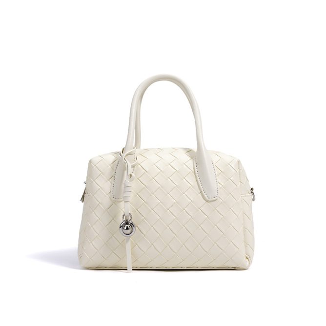 Cowhide Braided Handbag